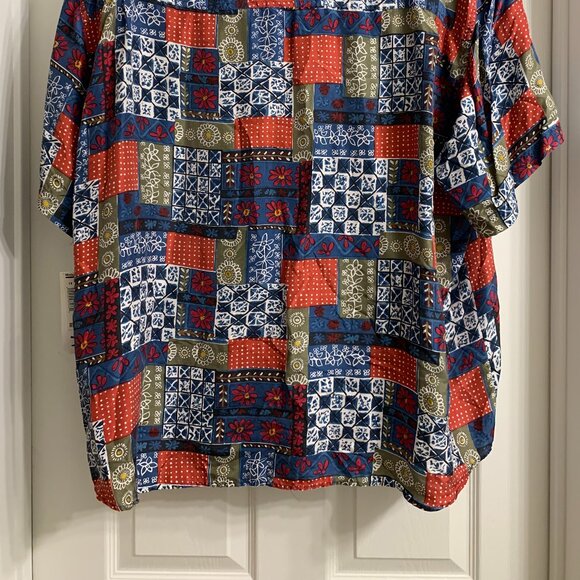 Studio A Women's Multi-Color 100% Silk Blouse, Size 3X, NWT - Picture 4 of 5